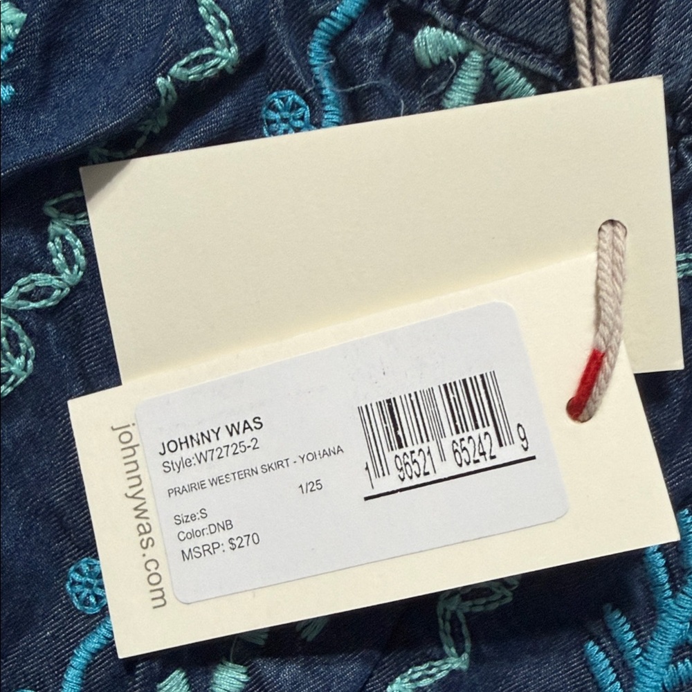 NWT Johnny Was Embroidered Blue Floral Maxi Skirt. Embellished w embroidered - Picture 9 of 11